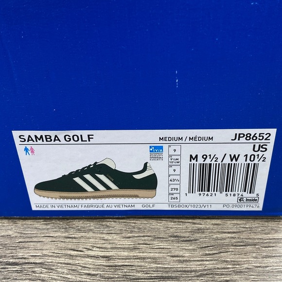 Adidas Samba Golf Shoes Green White Gum Sole Mens Size 9.5 US JP8652 - Picture 8 of 9